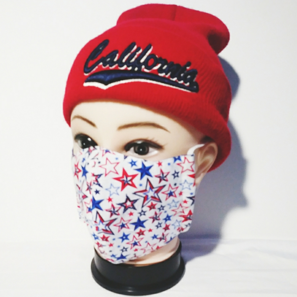 Red & Blue Star Face Mask - Picture 4 of 5